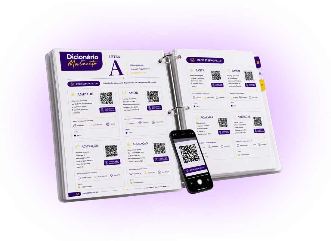 Dicionário em Movimento — fichário e QR Code